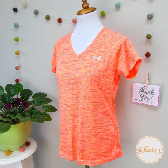 Hi-Vis UA Heatgear Short Sleeve Tech Sport Top - Picture 15 of 15